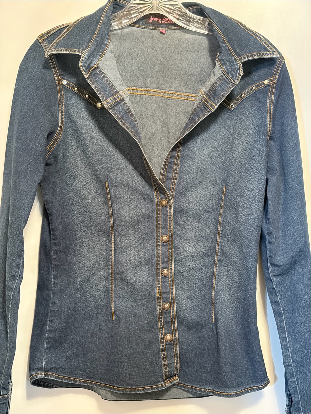Women’s Blue Denim Button-Front Jeans Jacket - Slim Fit